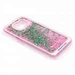 Wholesale Samsung Galaxy S6 Glitter Shake Shake Star Dust Case (Pink Green)